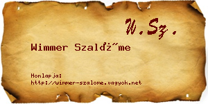 Wimmer Szalóme névjegykártya